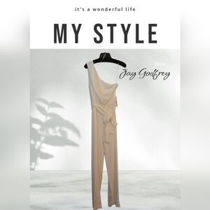 Jay Godfrey White One-Shoulder Jumpsuit